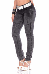WD252 Damen Slim-Fit-Jeans mit besonderer Waschung