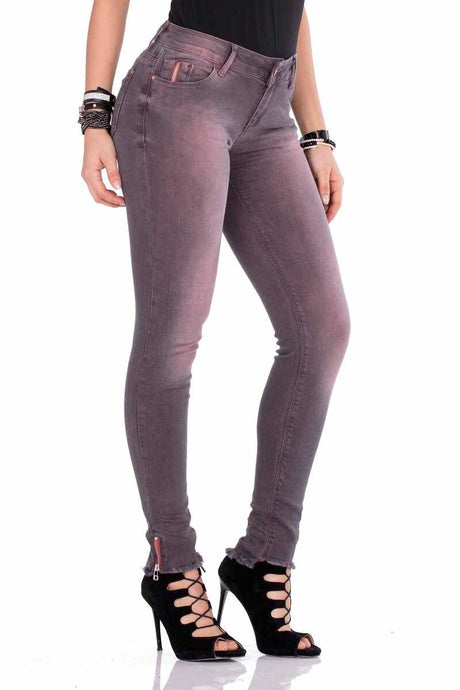 WD355 Jeans confortables pour femmes en optique lavée-out