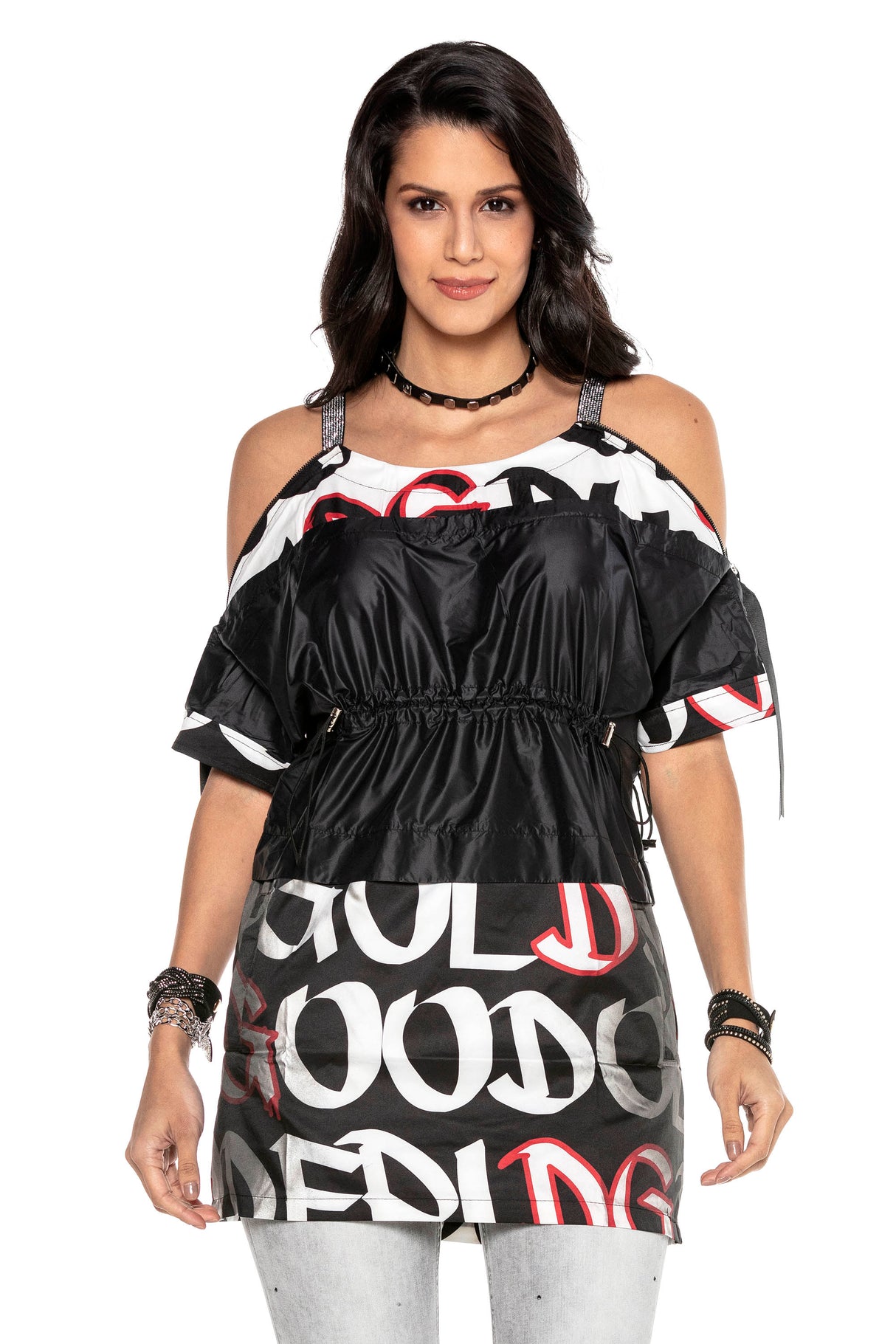 WT294 Camiseta estilo capa para mujer