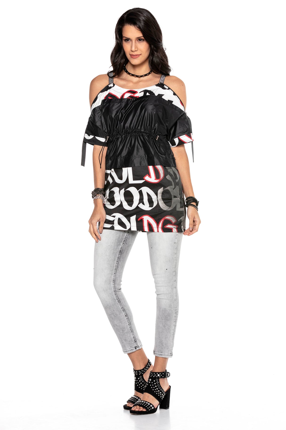 WT294 Camiseta estilo capa para mujer