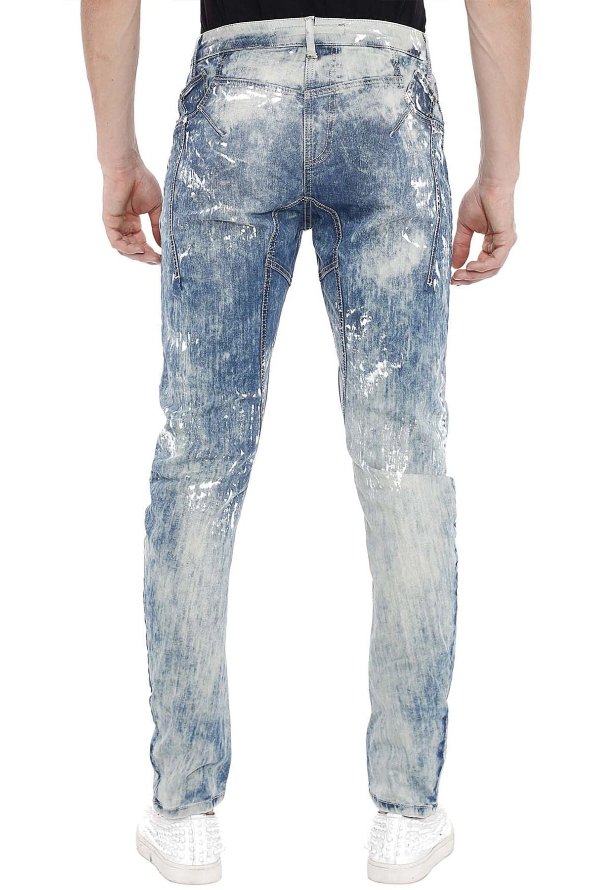 CD255 Comfortabele Heren Jeans met Coole Kleur-Spots