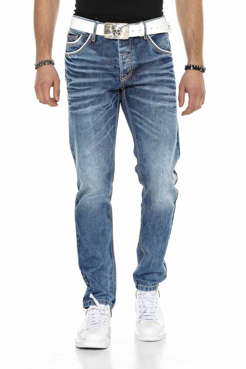 CD622 Jeans droit pour hommes avec lavage cool