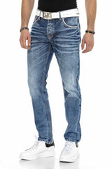 CD622 Jeans droit pour hommes avec lavage cool