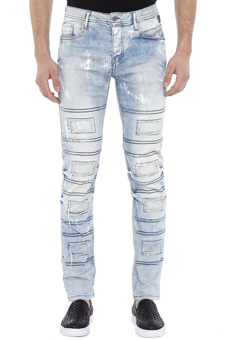 CD228A men's straight jeans in the destroyed look