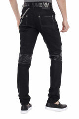 CD380 Men Slim-fit-jeans met lederen gebruik
