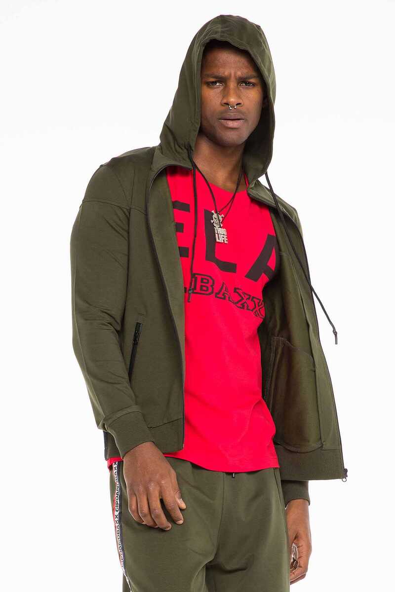 CL346 men's sweat jacket with CB brand strips