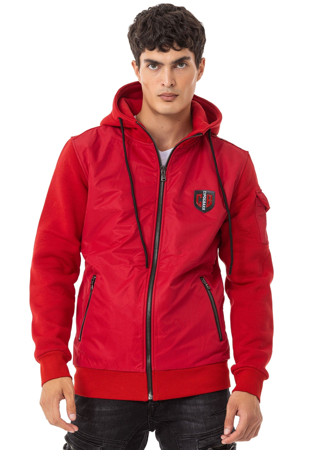 CL552 men's sweat jacket in a cool look with hood