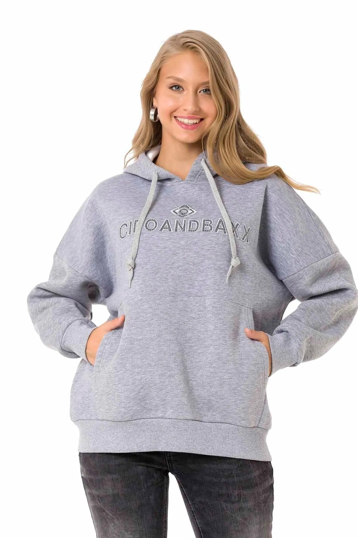 WL334 Sudadera con capucha y bordado para Mujer