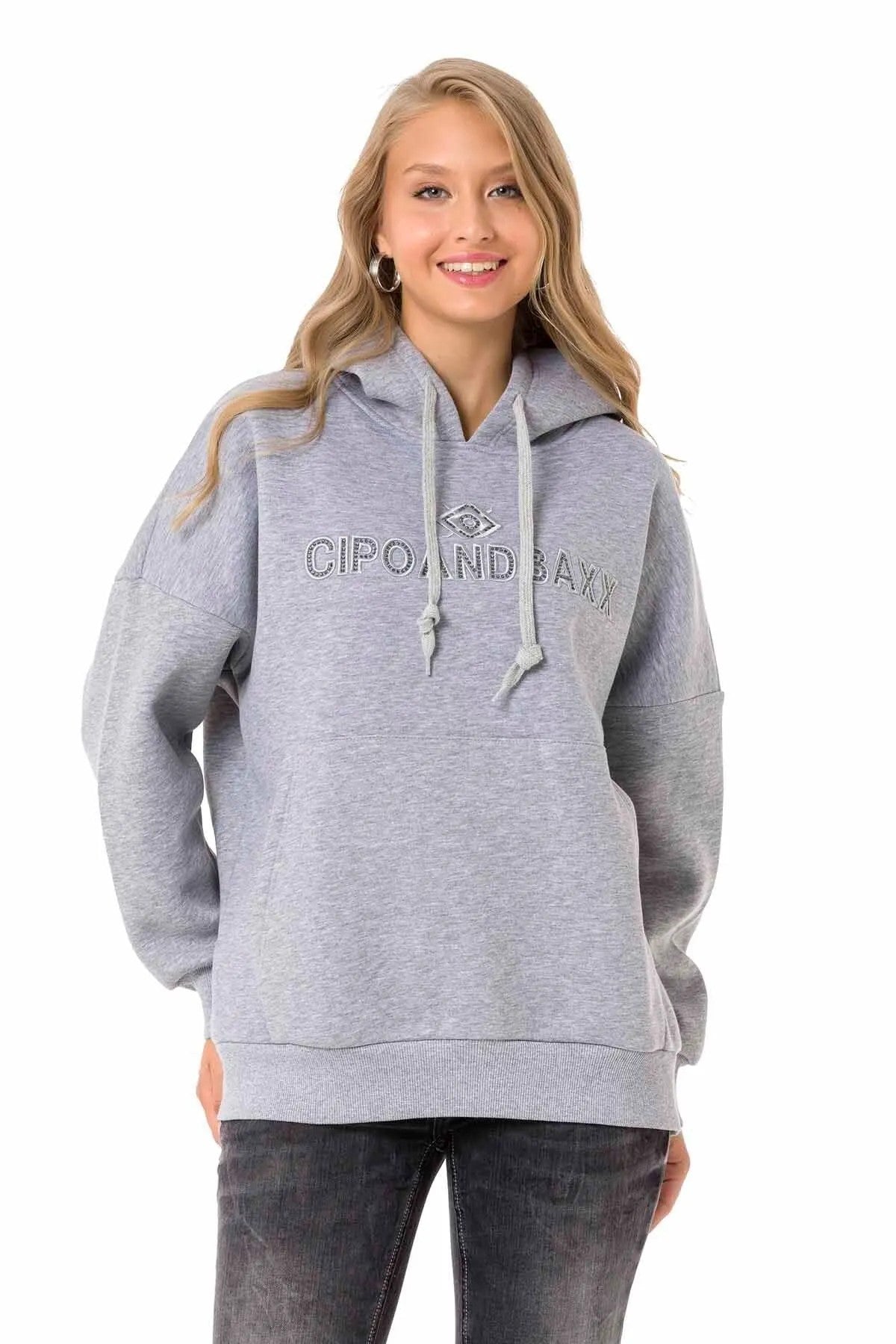WL334 Sudadera con capucha y bordado para Mujer