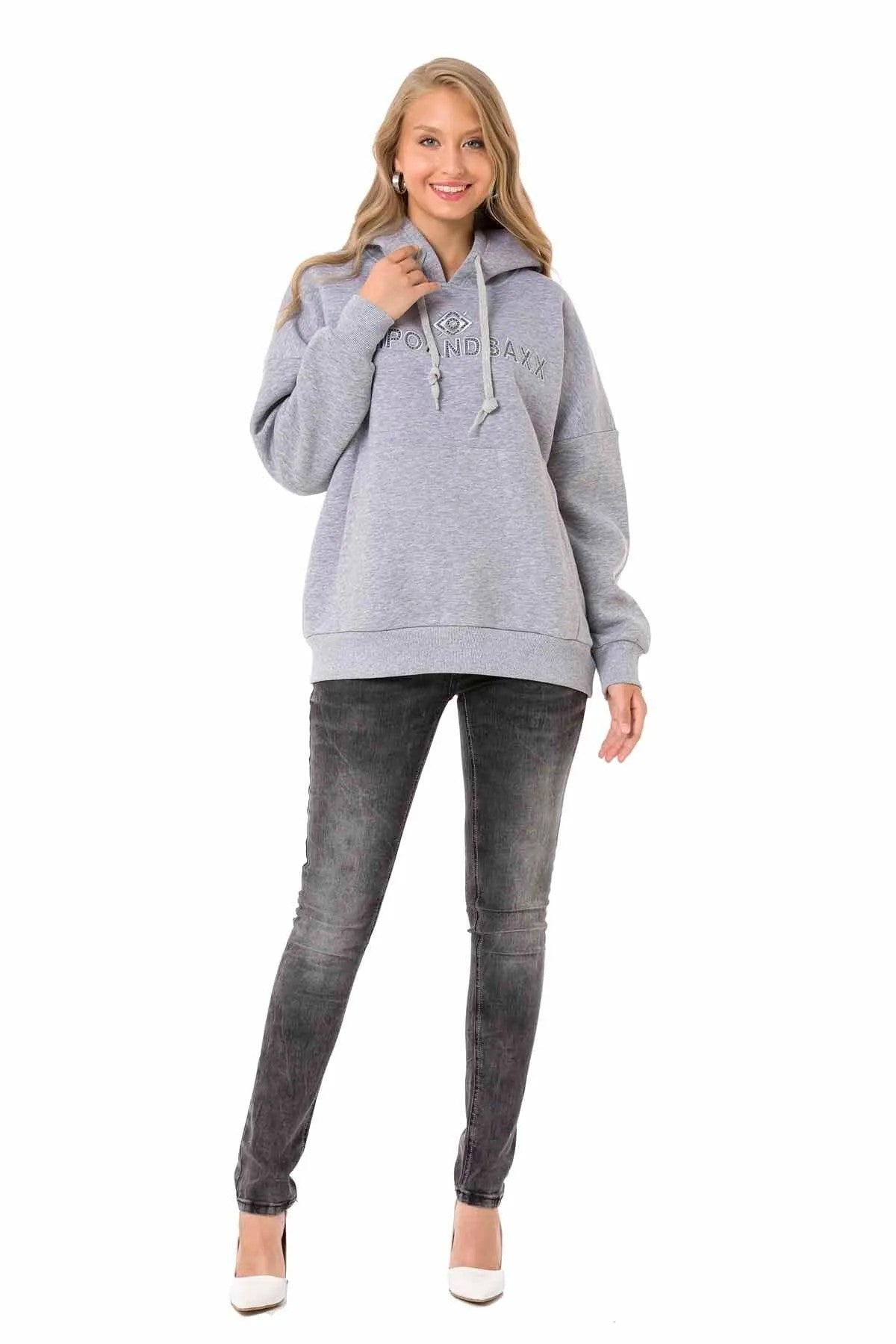 WL334 Sudadera con capucha y bordado para Mujer