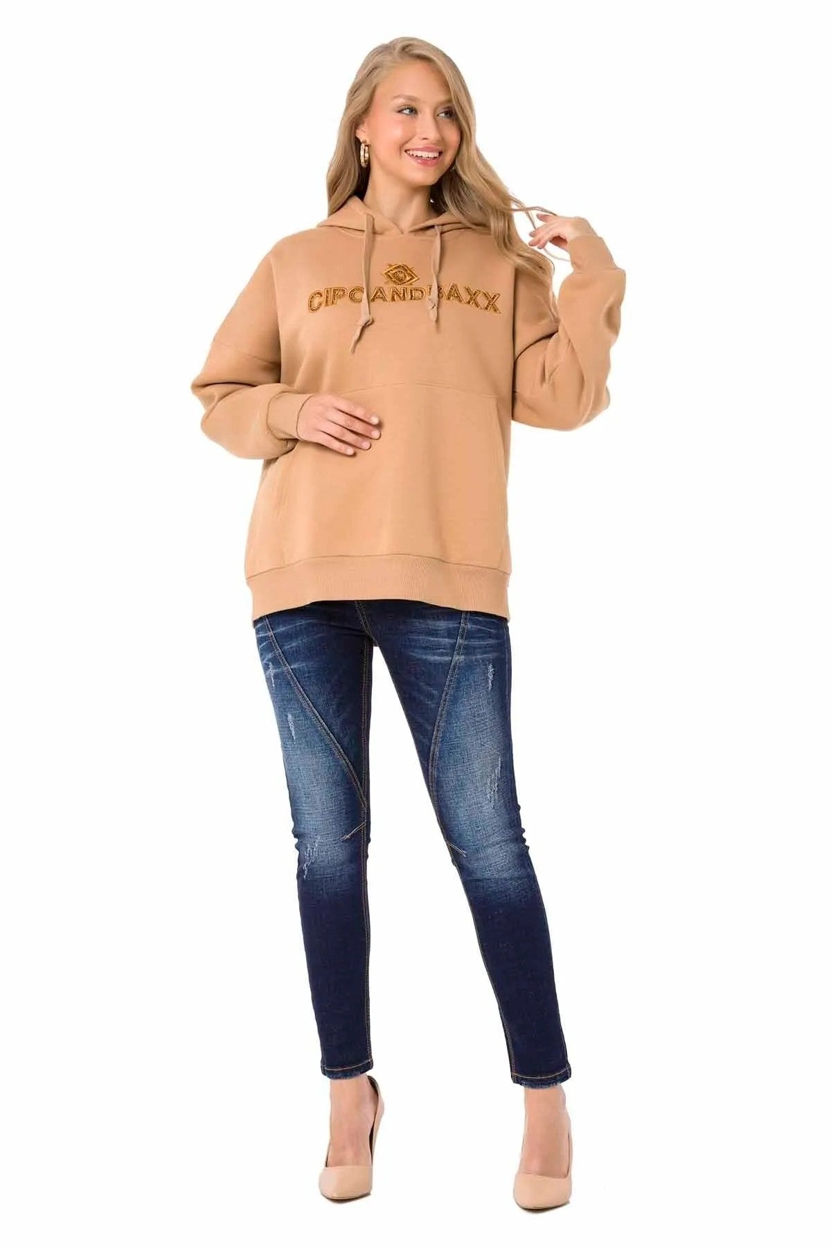 WL334 Sudadera con capucha y bordado para Mujer