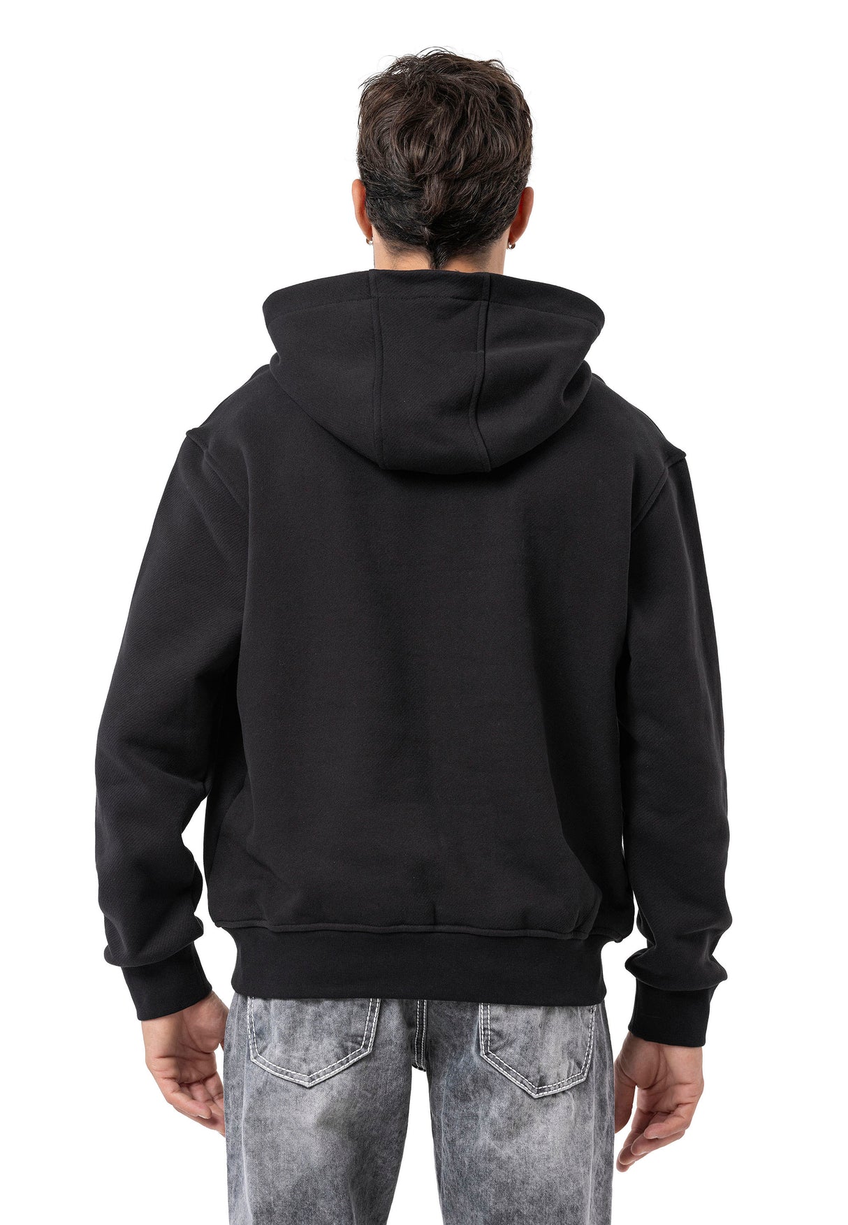 CL601 Herren Hoodie Sweatshirt – Schwarzer Kapuzenpullover mit „CIPO BAXX“ Frontprint & Kängurutasche | Urbaner Streetwear-Look für Alltag & Freizeit