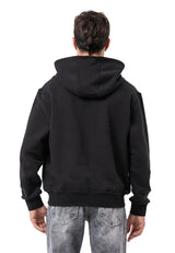 CL601 Herren Hoodie Sweatshirt – Schwarzer Kapuzenpullover mit „CIPO BAXX“ Frontprint & Kängurutasche | Urbaner Streetwear-Look für Alltag & Freizeit