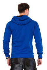 CL329 Men hooded sweatshirt with zipper collar