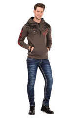CL334 Men hooded sweatshirt with trendy prints and embroidery
