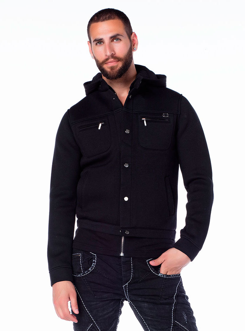 CJ137 Chaqueta negra para Hombre