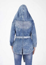 WJ117 Damen Jeansjacke im zweireihigen Design