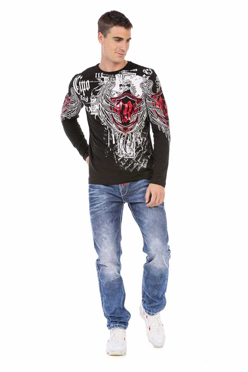 CD701 Jeans cómodos para hombres con elementos usados ​​de moda