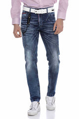 CD676 Straight Fit Heren Jeans met modieuze Siernaden