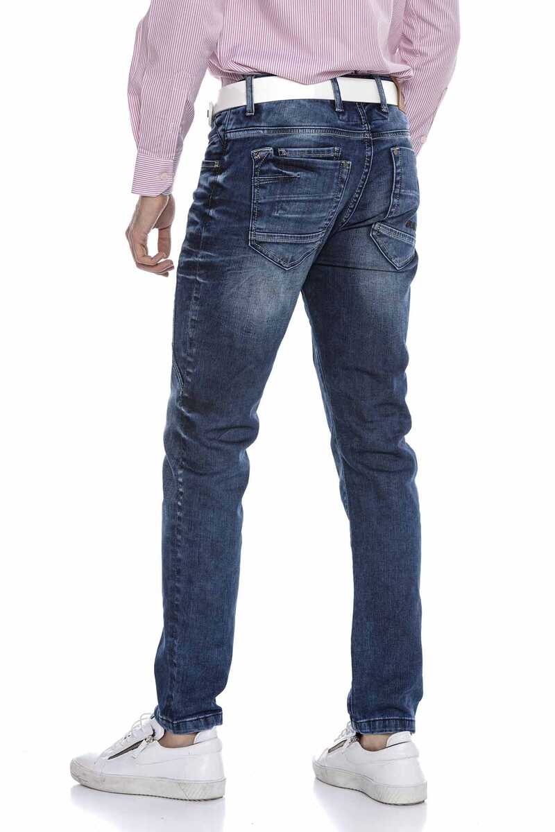 CD676 Straight Fit Heren Jeans met modieuze Siernaden