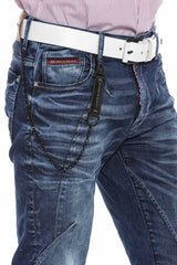 CD676 Straight Fit Heren Jeans met modieuze Siernaden