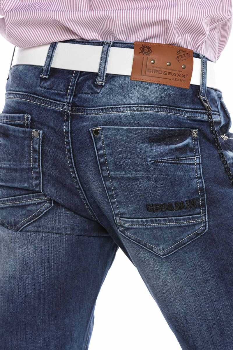 CD676 Straight Fit Heren Jeans met modieuze Siernaden