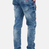 CD847 Herren Designer Jeanshose mit Kontrastfarbenen Details