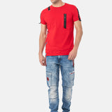 CD847 Herren Designer Jeanshose mit Kontrastfarbenen Details