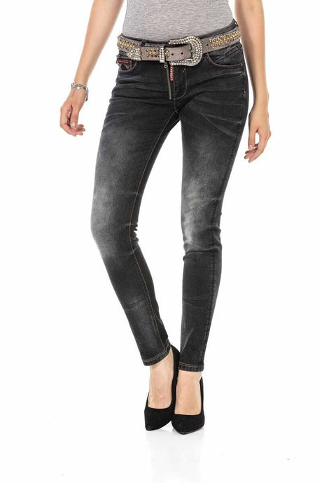 WD456 Jeans minces pour femmes dans le style classique de 5 poches