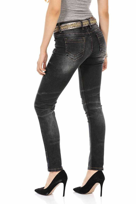 WD456 Jeans minces pour femmes dans le style classique de 5 poches