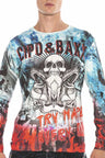 CL399 men's long-sleeved shirt with cool allover print