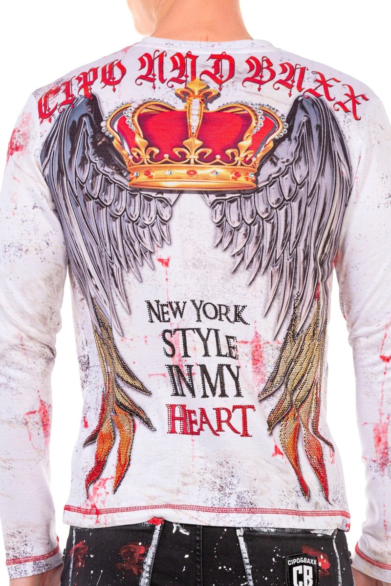 CL497 Herren Langarmshirt mit coolem New York Styles