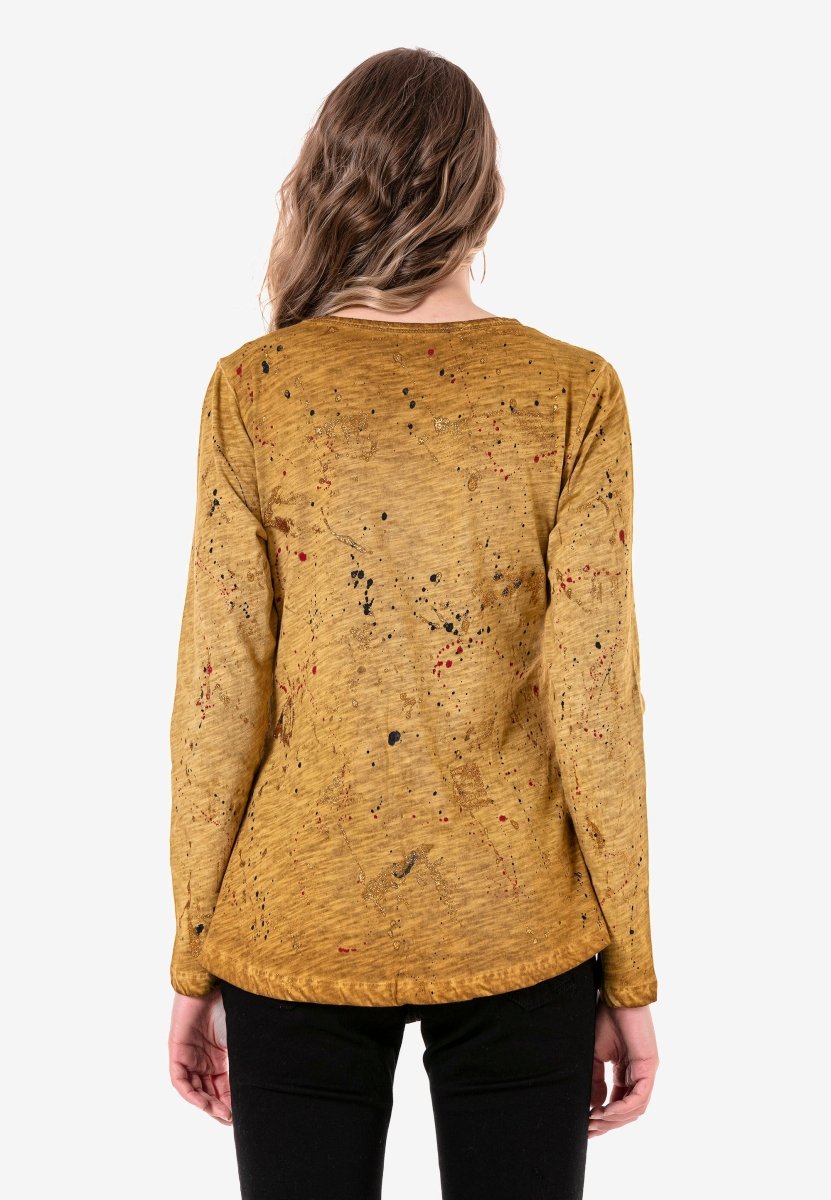 WL307 bluza damska ze złotymi akcentami