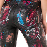 WD487 Damen Röhrenhose im trendigen Print-Design