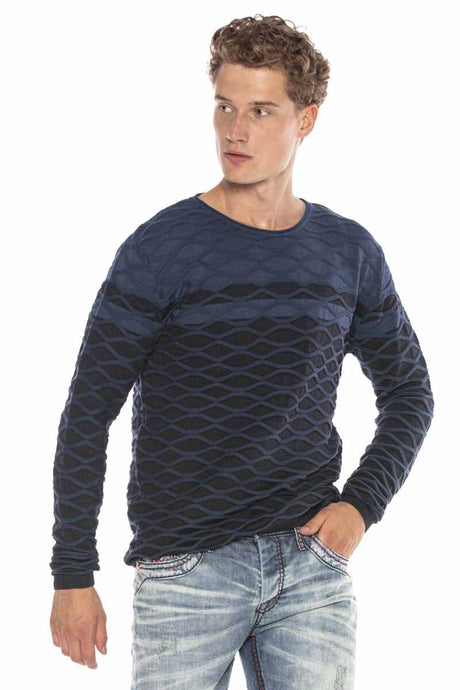 CP228 sweter męski z wzorem