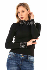 Cuello de tortuga para mujeres WP208 con perlas de moda
