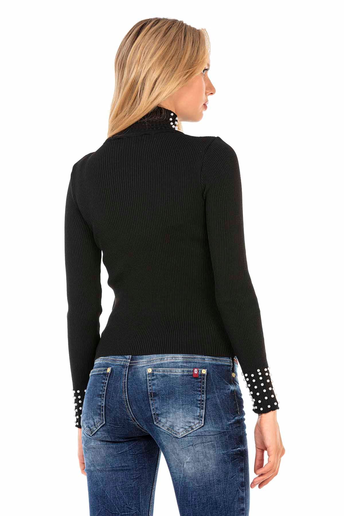 Cuello de tortuga para mujeres WP208 con perlas de moda