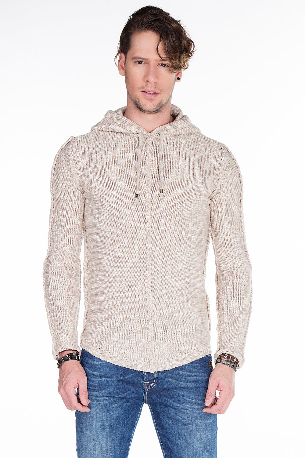 CP153 sweter męski z kapturem