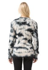 WP268 Damen Strickpullover – Pullover mit Tie-Dye Muster & Rippstruktur | Moderner Casual-Look für Alltag & Streetwear