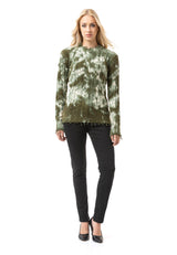 WP268 Damen Strickpullover – Pullover mit Tie-Dye Muster & Rippstruktur | Moderner Casual-Look für Alltag & Streetwear