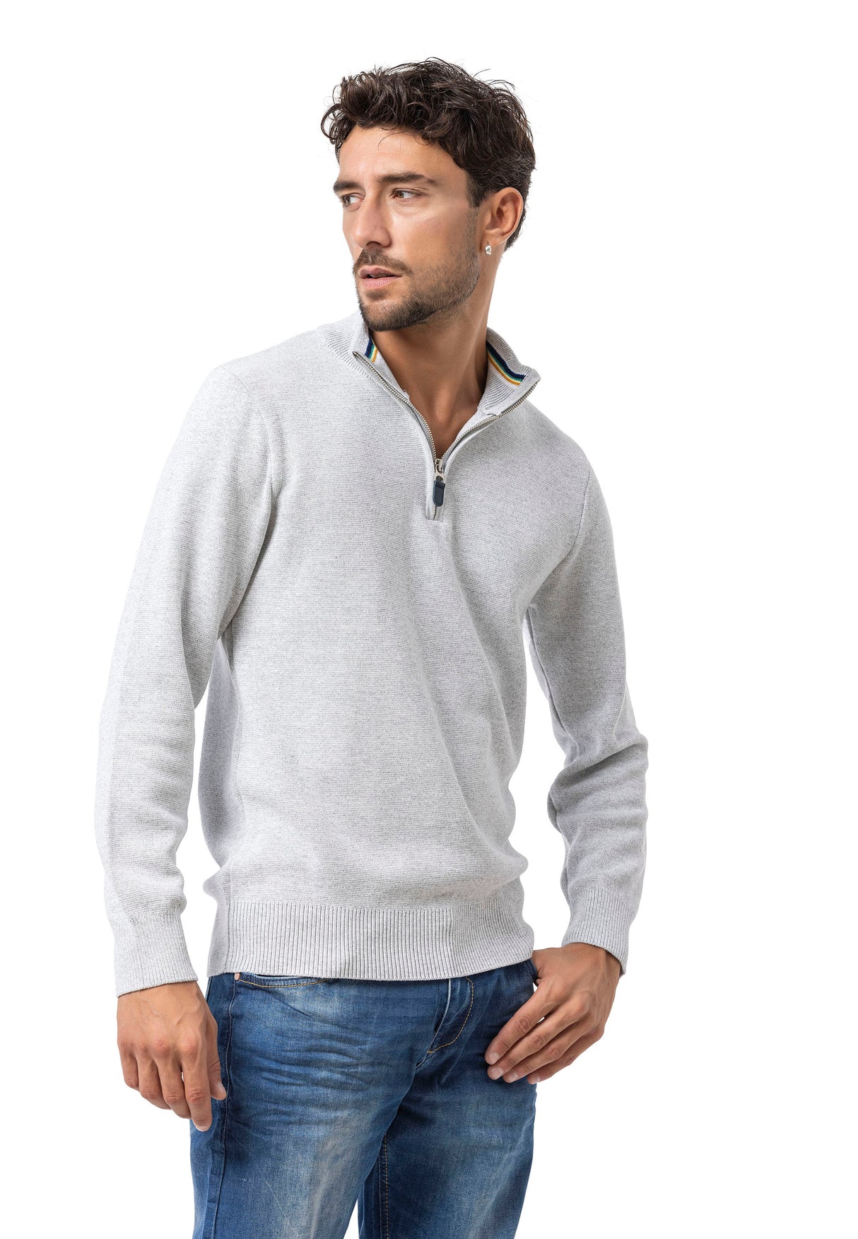 CP290 Sweat-shirt à col zippé pour homme – Le confort du coton rencontre le style sportif