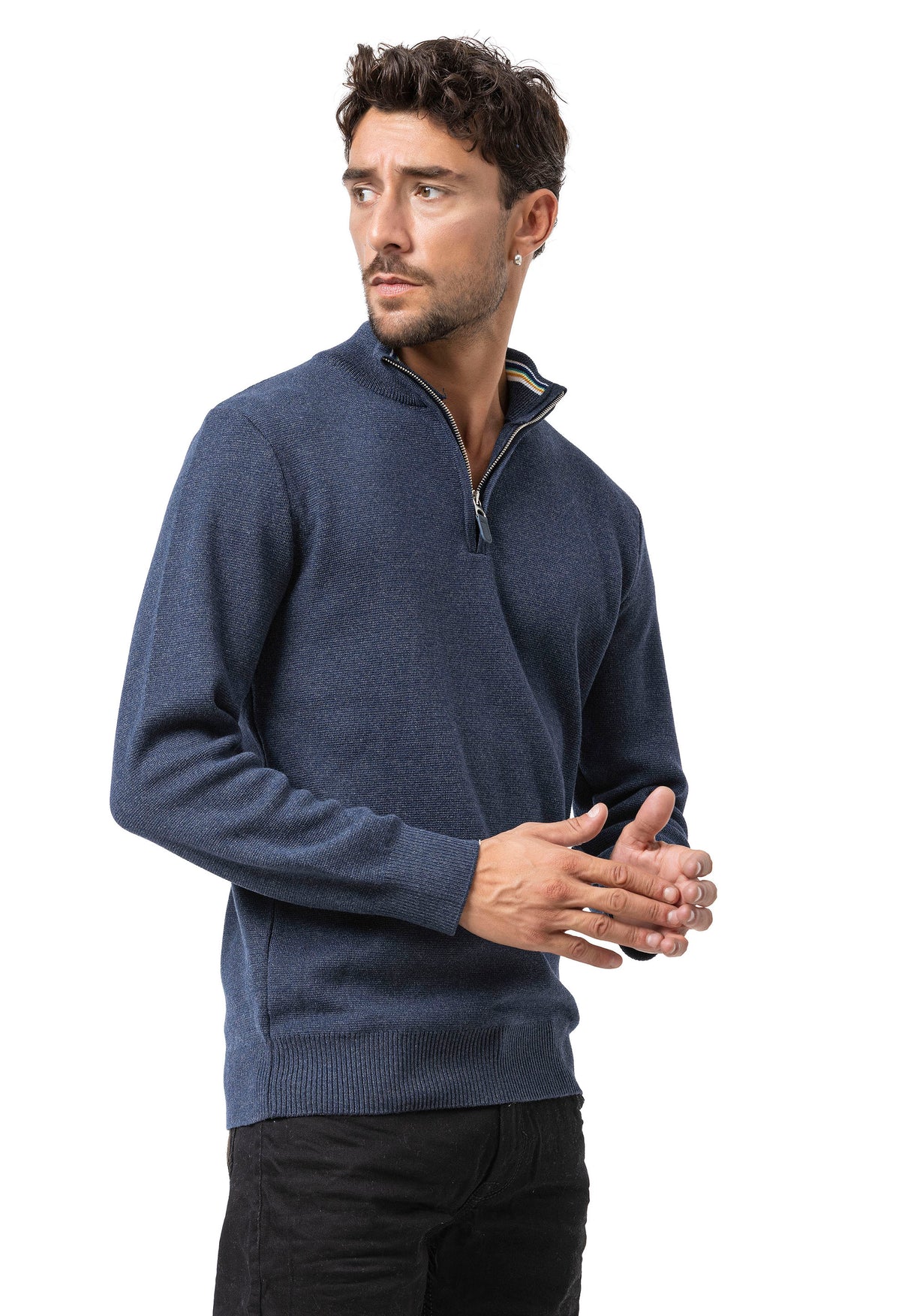 CP290 Sweat-shirt à col zippé pour homme – Le confort du coton rencontre le style sportif