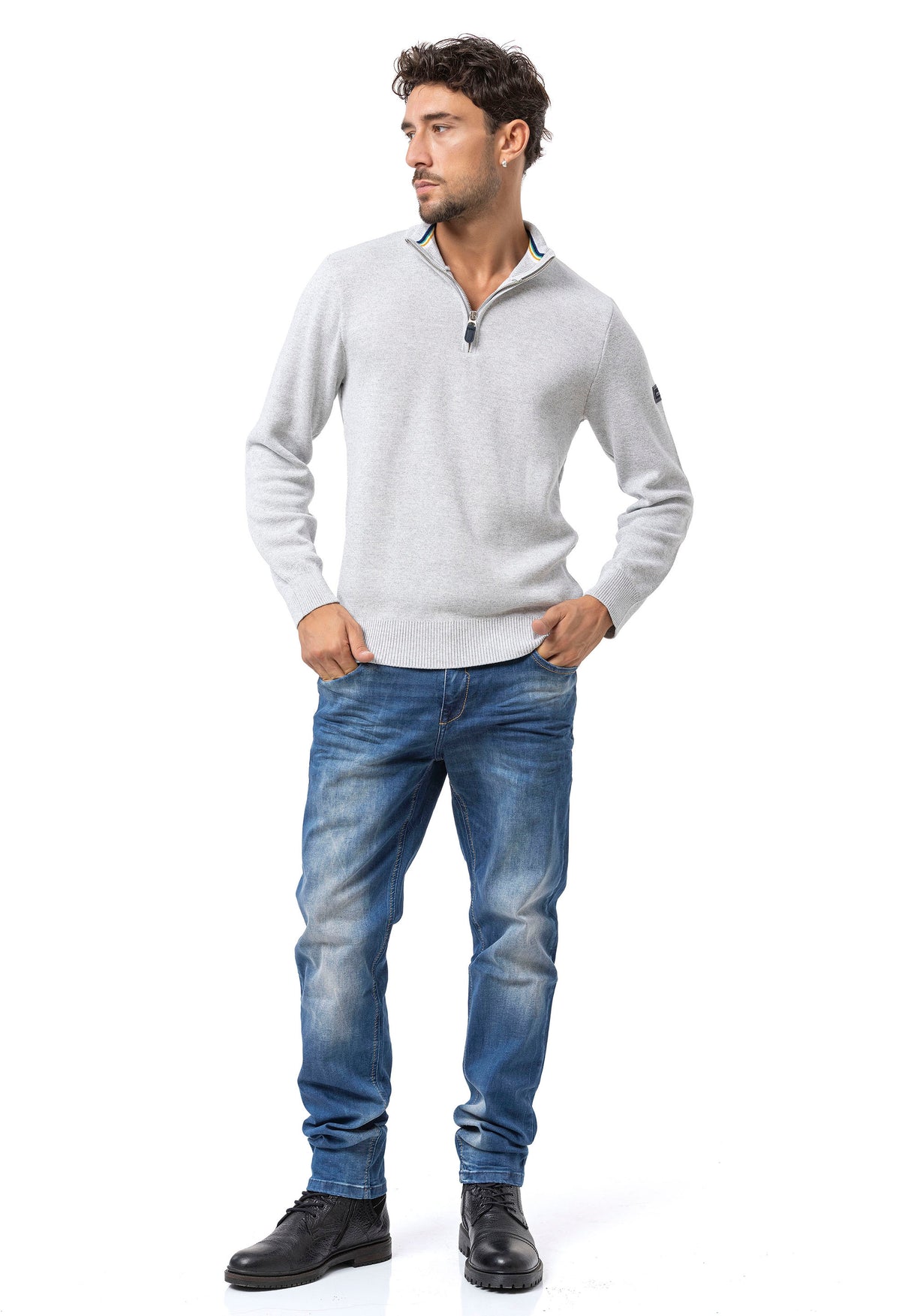 CP290 Sweat-shirt à col zippé pour homme – Le confort du coton rencontre le style sportif