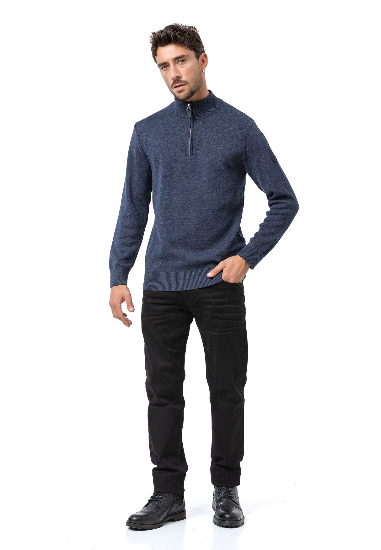 CP290 Sweat-shirt à col zippé pour homme – Le confort du coton rencontre le style sportif