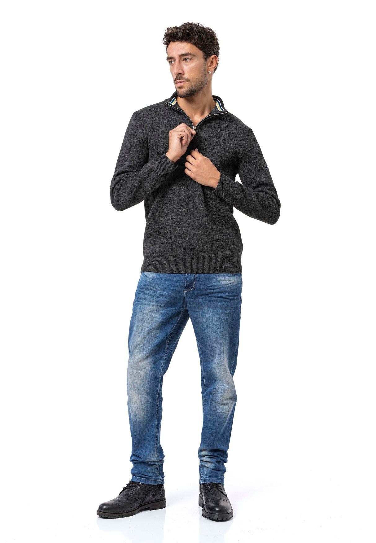CP290 Sweat-shirt à col zippé pour homme – Le confort du coton rencontre le style sportif