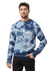 CP287 Pull pour homme en coton à motif torsadé – Un tricot classique pour un look moderne