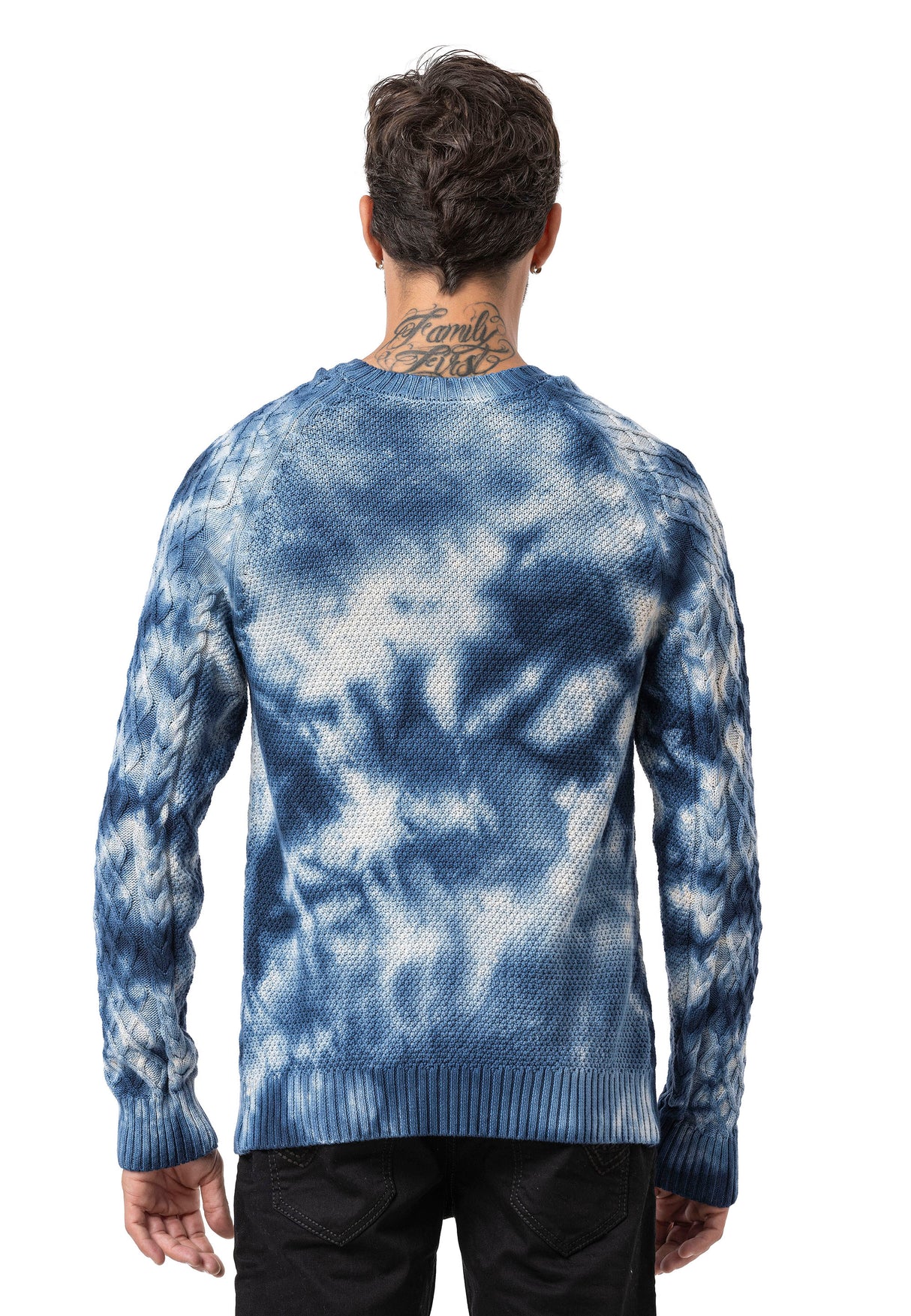 CP287 Pull pour homme en coton à motif torsadé – Un tricot classique pour un look moderne