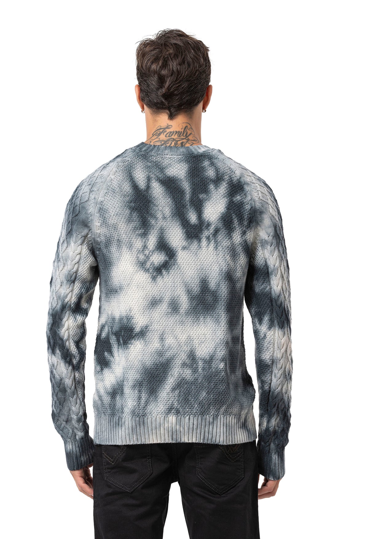 CP287 Pull pour homme en coton à motif torsadé – Un tricot classique pour un look moderne