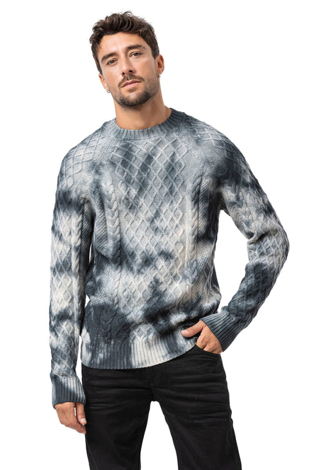 CP287 Pull pour homme en coton à motif torsadé – Un tricot classique pour un look moderne