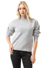 WP262 Damen Strickpullover – Gerippter Pullover mit Stehkragen & Relaxed Fit | Zeitloser Casual-Look für Alltag & Übergangszeit